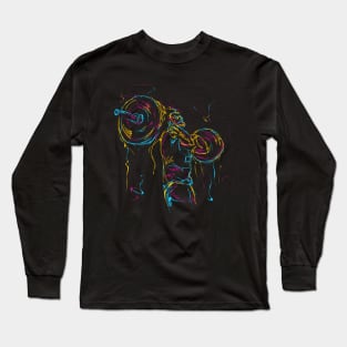 Strong Man Powerlifting Abstract Long Sleeve T-Shirt